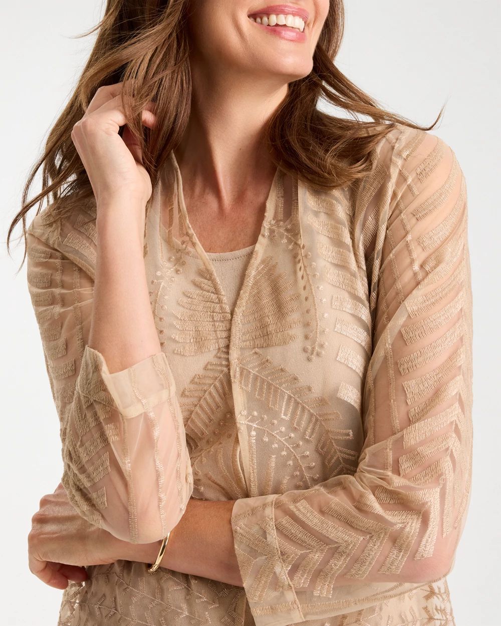 Travelers™ Sheer Embroidered Cardigan | Chico's